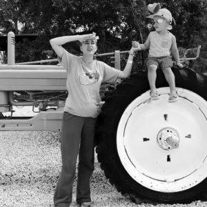 Chris and Mom learn to harvest strawberries and vegetables on the farm