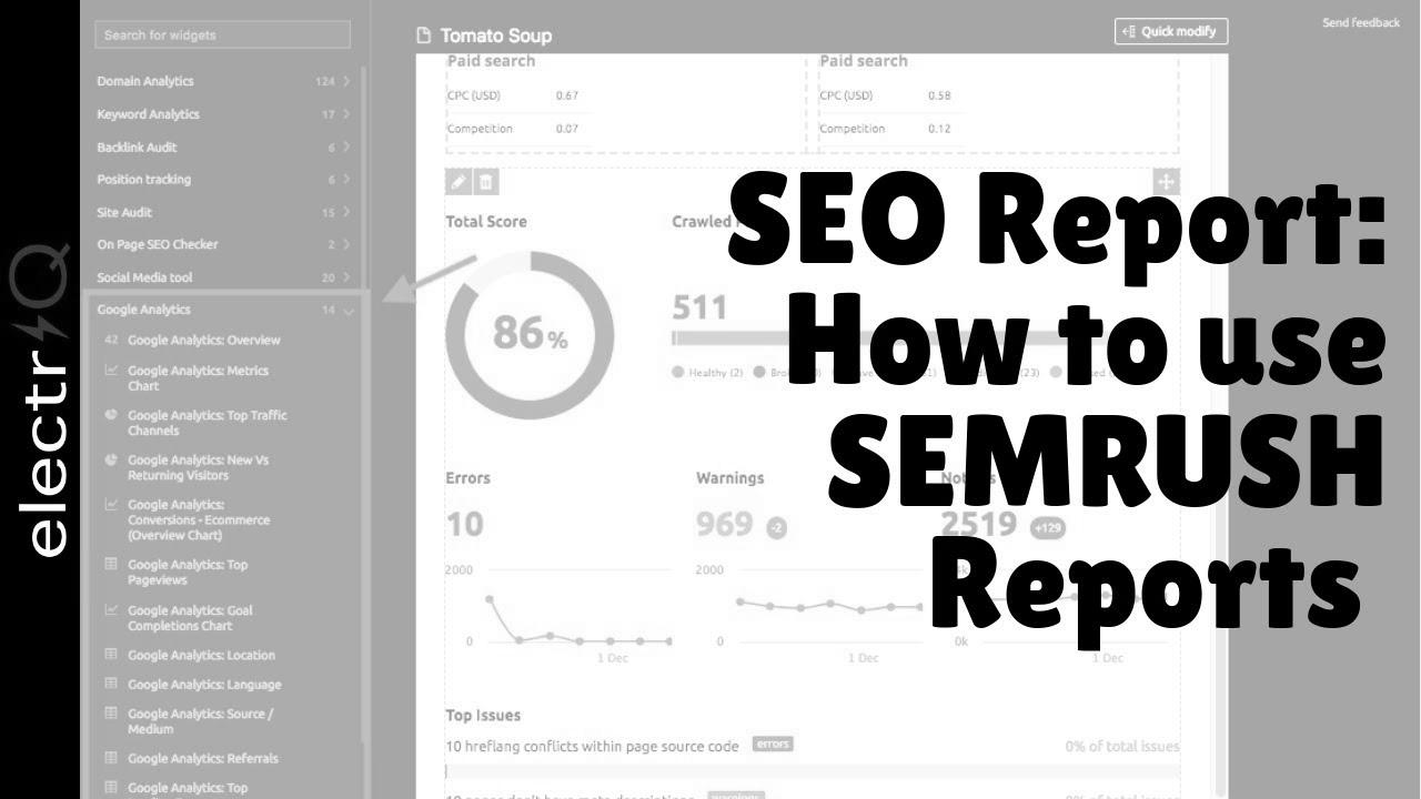 SEO Report: Tips on how to use SEMRUSH Reports